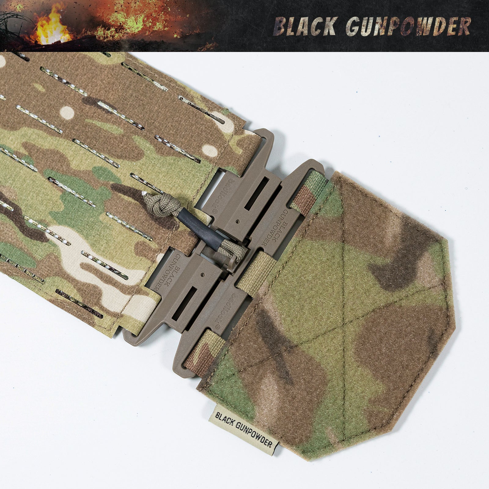 Black Gunpowder Tactical Quick Release Cummerbund Magnetic Buckles