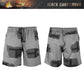 Black Gunpowder Men's Casual Shorts 6-inch Drawstring Elastic Waist Tactical Camo Short Outdoor