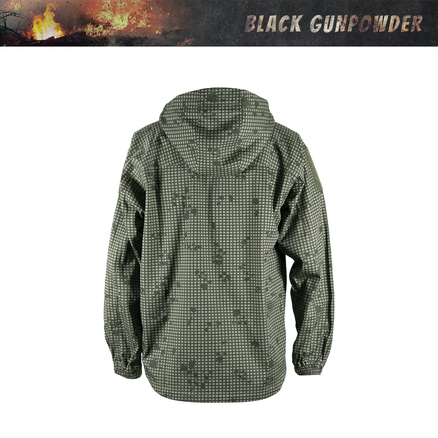 Black Gunpowder Men's Tactical Hooded Jacket Airsoft Hunting Paintball Desert Night Camo