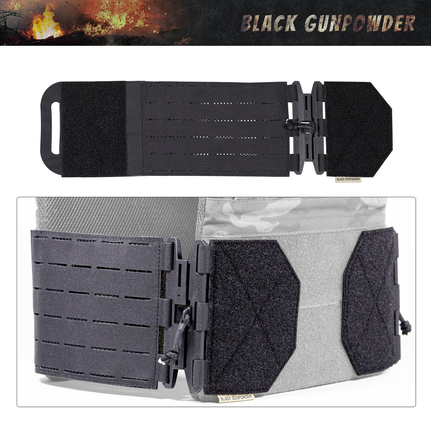 Black Gunpowder Tactical Quick Release Cummerbund Magnetic Buckles Model BG-TC2-V2