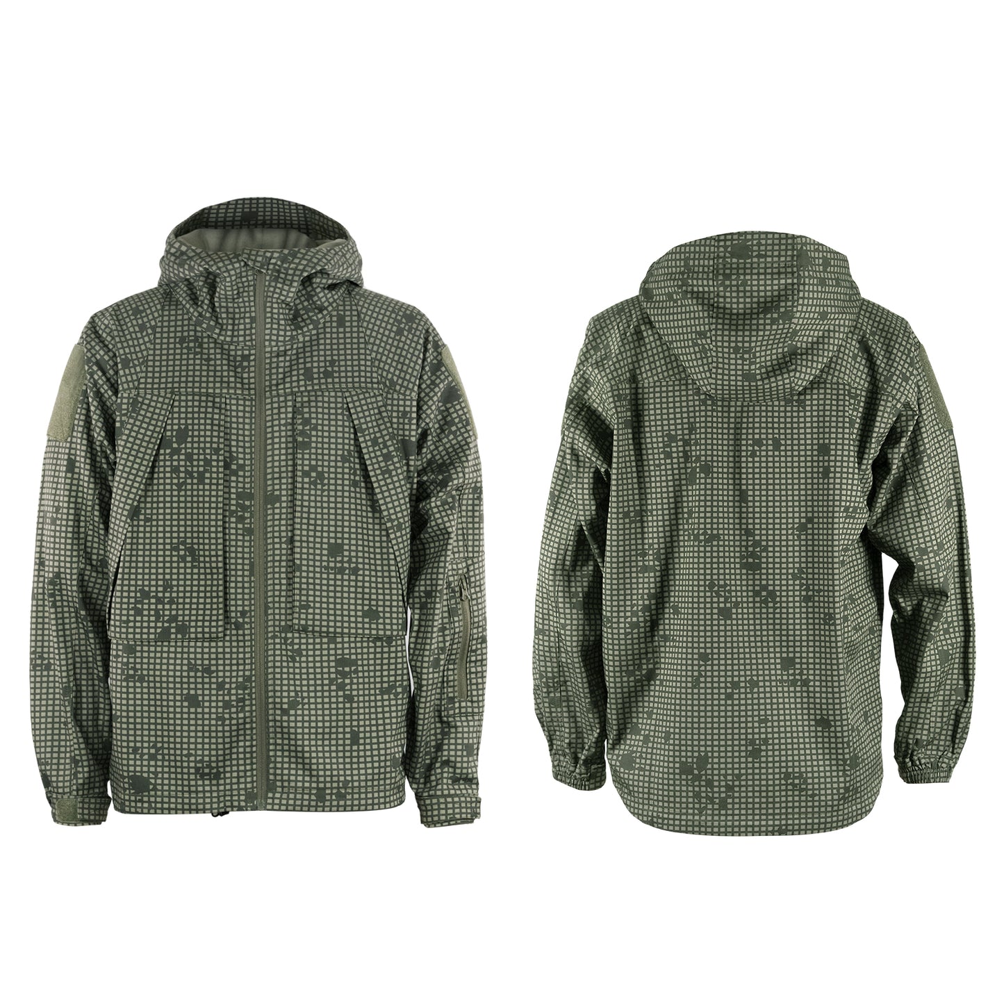 Black Gunpowder Men's Tactical Hooded Jacket Airsoft Hunting Paintball Desert Night Camo