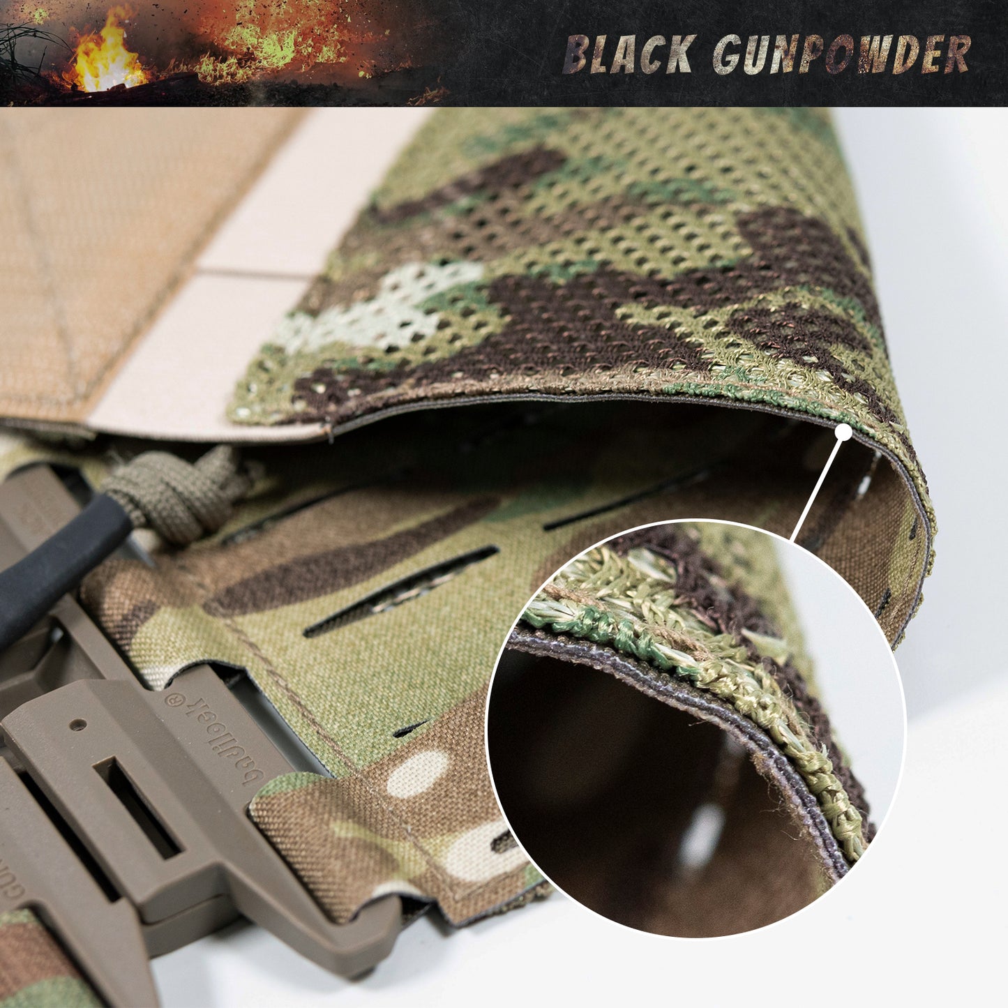 Black Gunpowder Tactical Quick Release Cummerbund Magnetic Buckles Model BG-TC2-V2