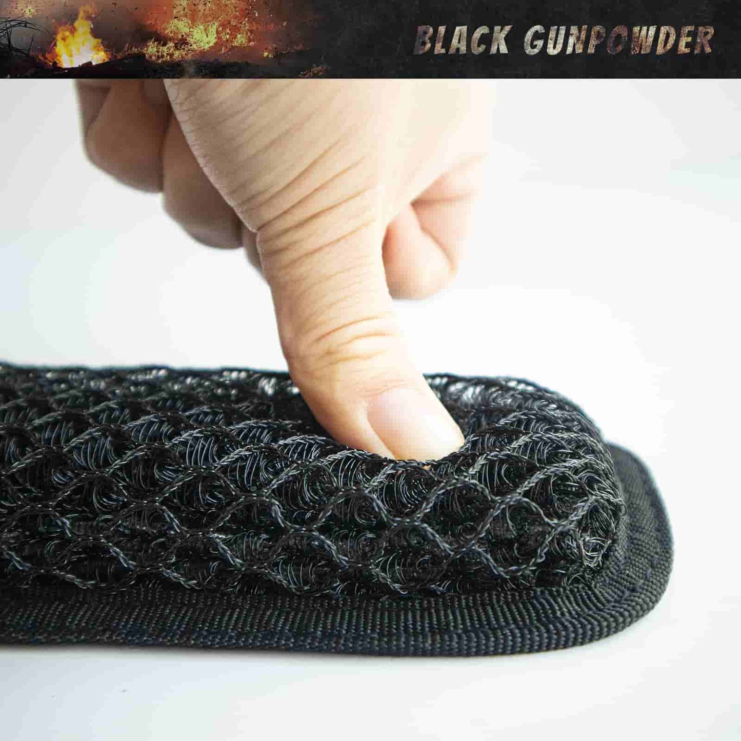 Black Gunpowder Tactical Velcro Backpack Pads 3D Breathable Honeycomb Cooling Pads