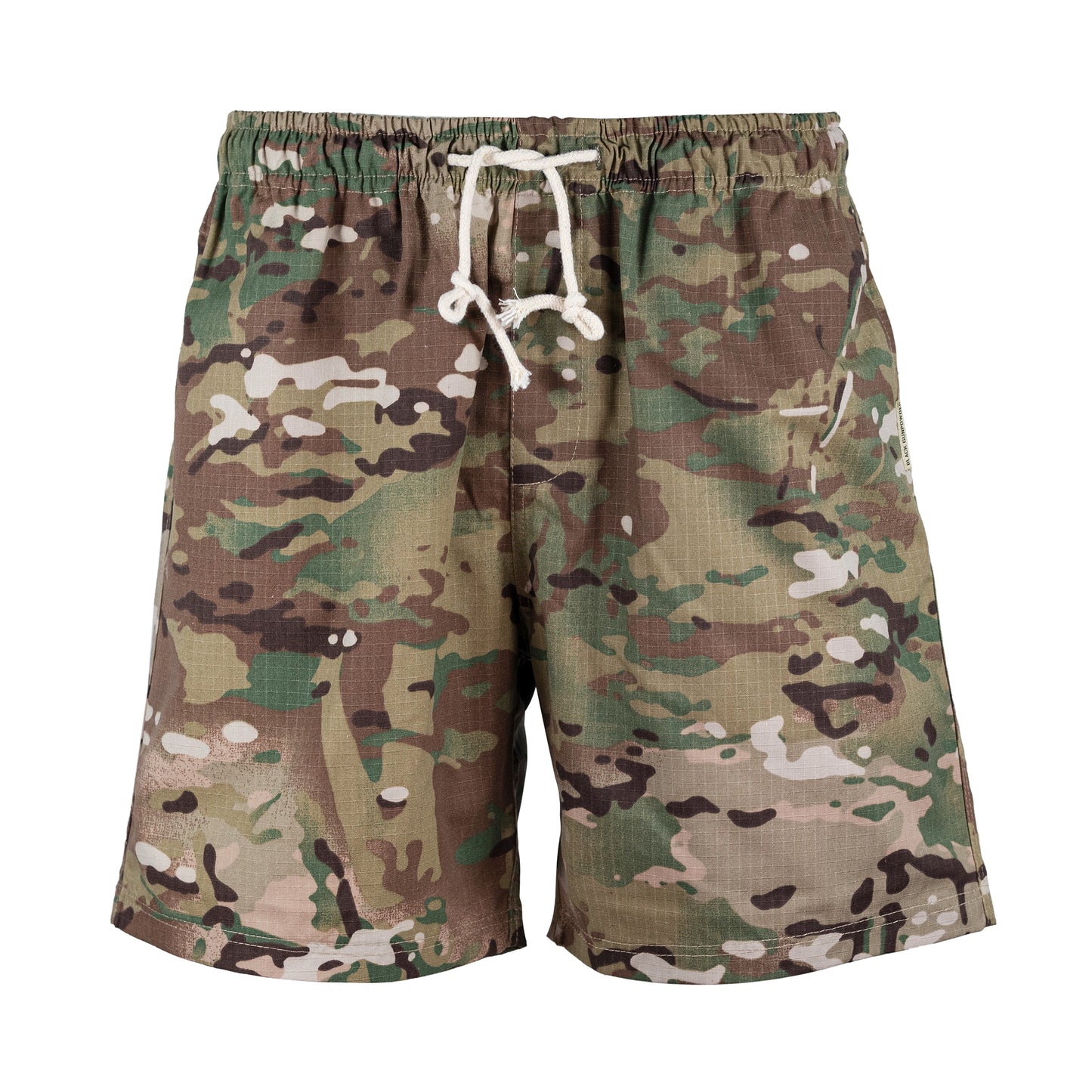 Black Gunpowder Men's Casual Shorts 6-inch Drawstring Elastic Waist Tactical Camo Short Outdoor
