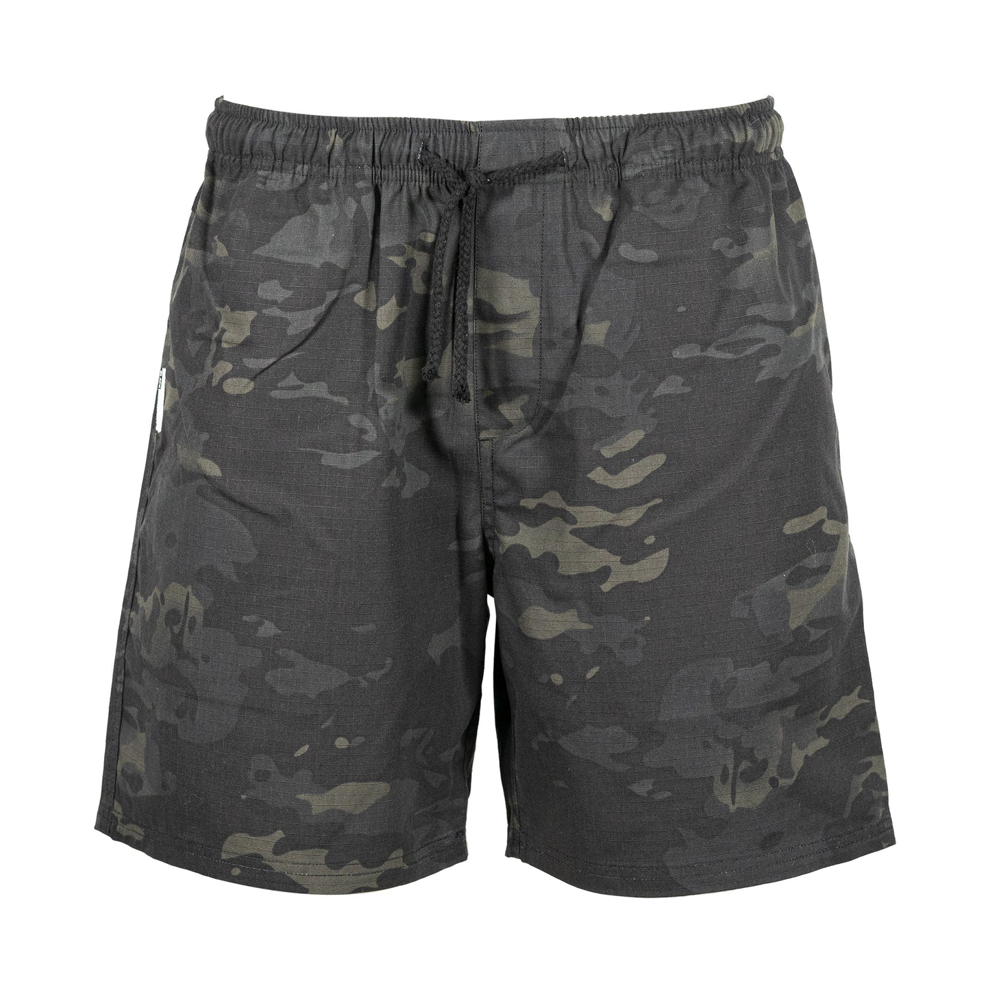 Black Gunpowder Men's Casual Shorts 6-inch Drawstring Elastic Waist Tactical Camo Short Outdoor