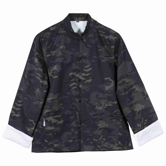Black Gunpowder Tang Suit Kung Fu Hanfu MCBK Camo Tactical Jacket