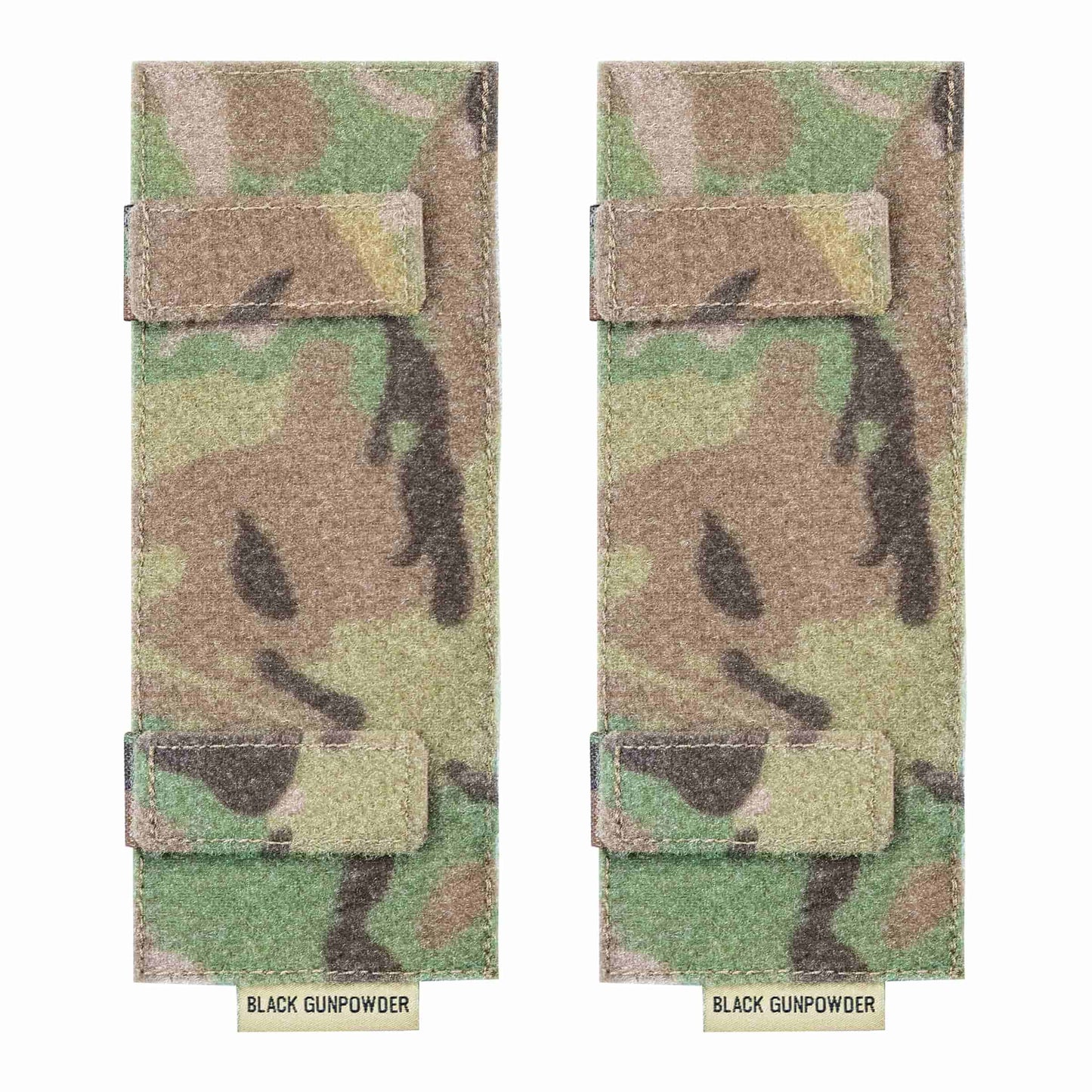 Black Gunpowder Molle Hook and Loop Velcro Panel Tactical Morale Patches Board Even Number  Gear Attachment (MC Camo)