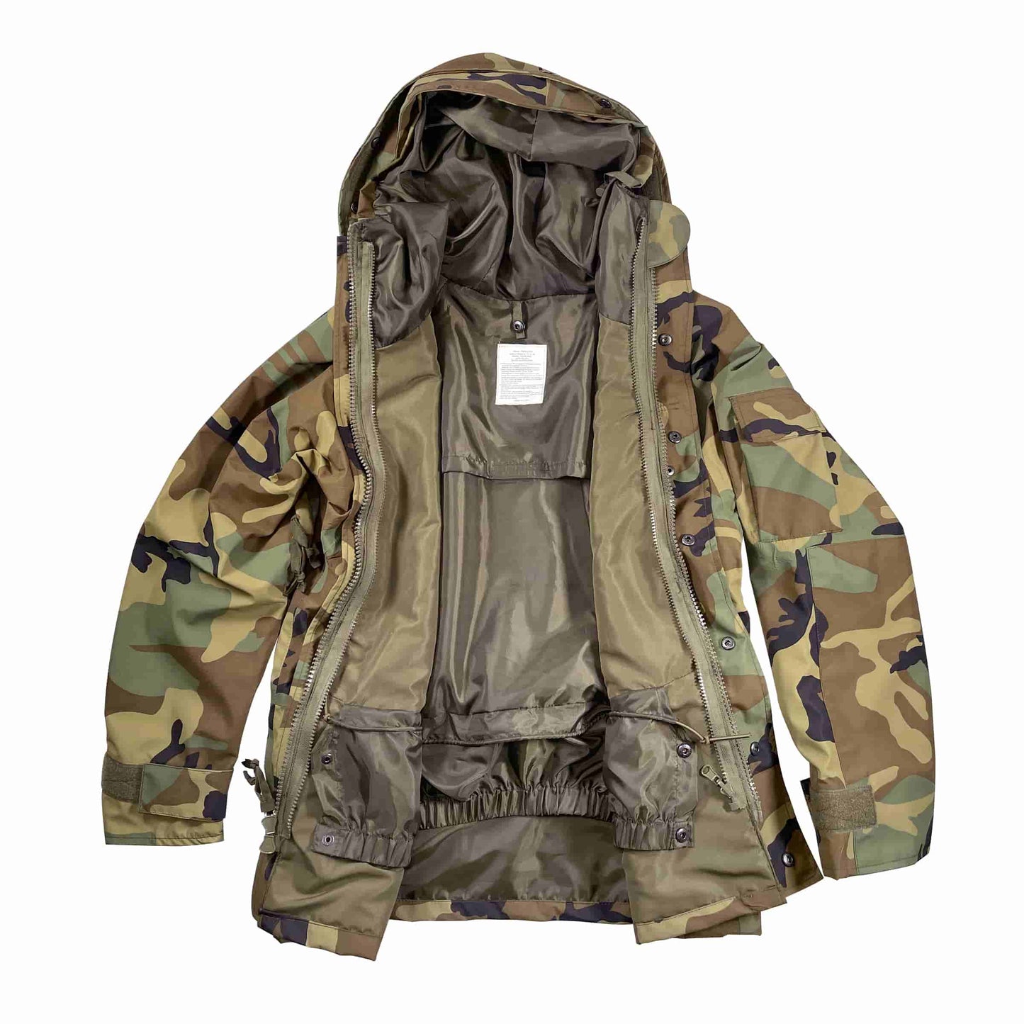 Black Gunpowder U.S. Woodland Hooded Windproof Field Jacket With Detachable Warm Fleece Lining